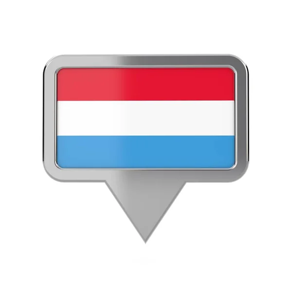 Luxembourg flag location marker icon. 3D Rendering — Stock Photo, Image