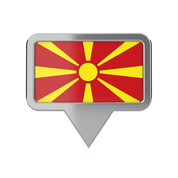 Macedonië vlag locatie marker pictogram. 3D-rendering — Stockfoto