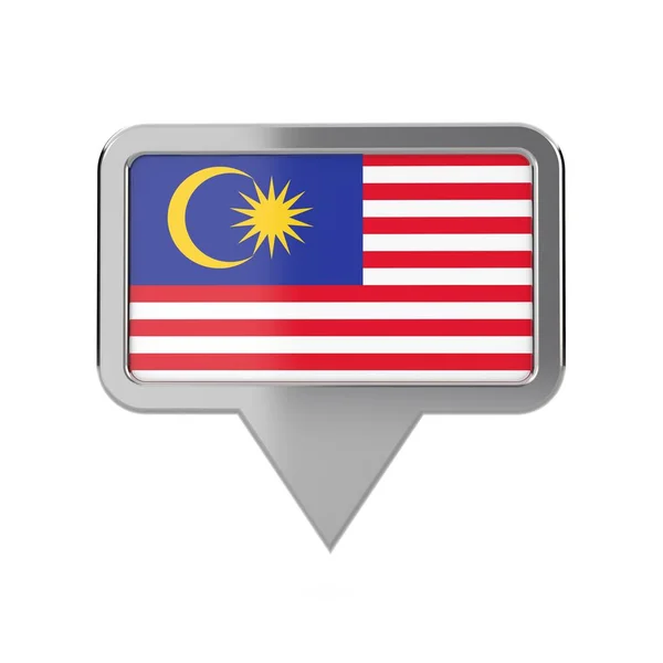 Malaysia flagga Platsmarkör ikon. 3D-rendering — Stockfoto