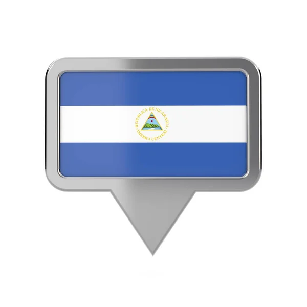 Nicaragua drapeau marqueur de localisation icône. Rendu 3D — Photo