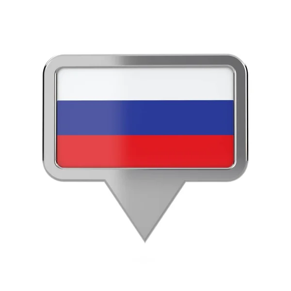 Russie drapeau marqueur de localisation icône. Rendu 3D — Photo