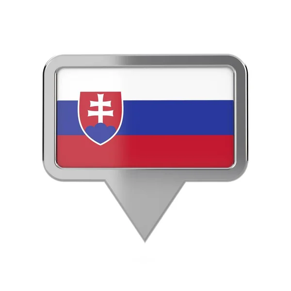 Словаччина прапор значок маркера розташування. 3D-рендерінг — стокове фото