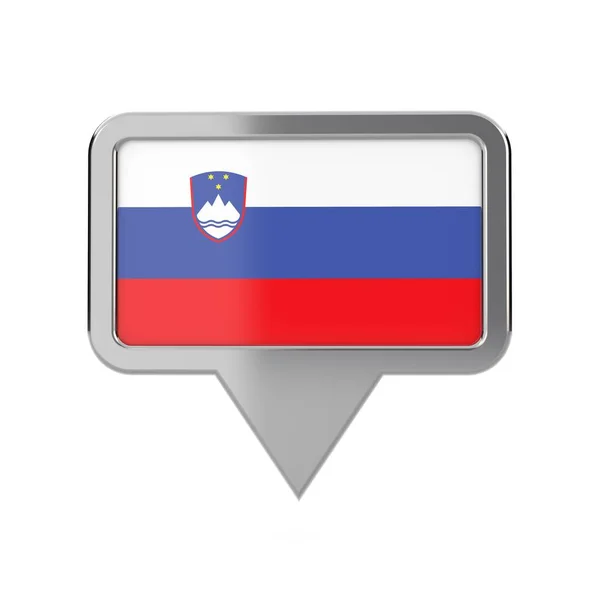 Slovénie drapeau marqueur de localisation icône. Rendu 3D — Photo