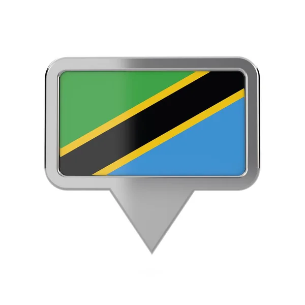 Tanzania flag location marker icon. 3D Rendering