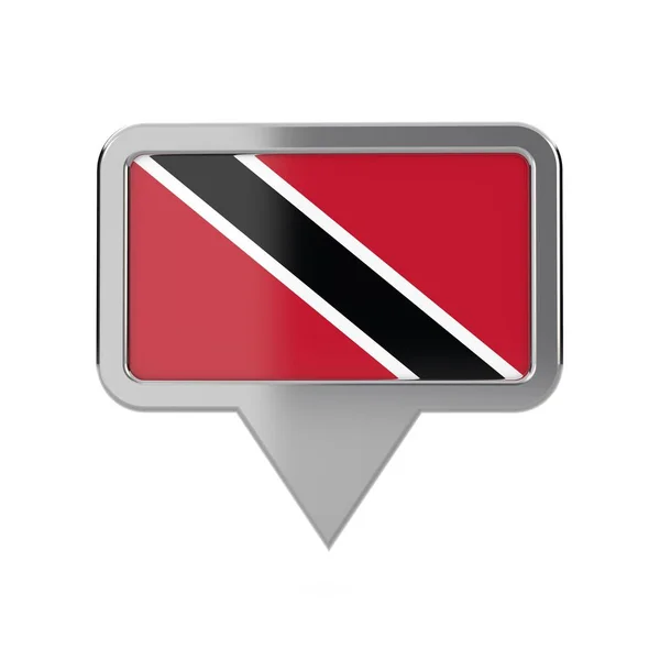 Vlag locatiemarkering van Trinidad en Tobago. 3D-rendering — Stockfoto