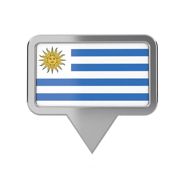 Uruguay drapeau marqueur de localisation icône. Rendu 3D — Photo