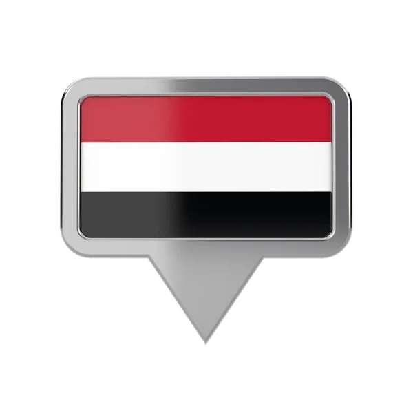 Значок местоположения флага Йемена. 3D рендеринг — стоковое фото