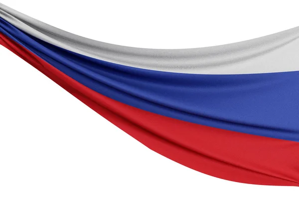 La bandera nacional de Rusia. ondeando bandera de tela con textura dra —  Fotos de Stock