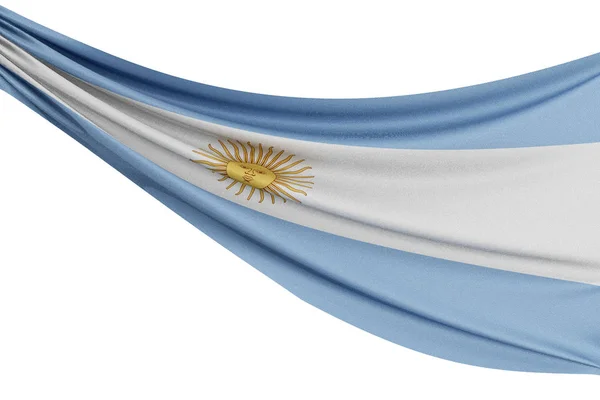 A bandeira nacional da Argentina. Bandeira de tecido ondulante com textura — Fotografia de Stock