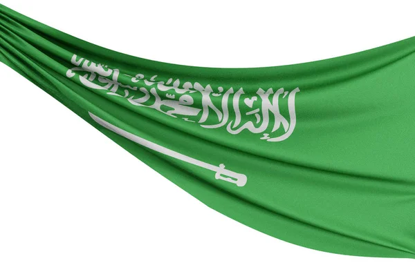 Die nationale flagge saudi arabiens. wehende Stofffahne mit Textur — Stockfoto