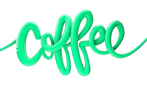 Koffie Bright Bubble script typografie achtergrond 3D renderen — Stockfoto