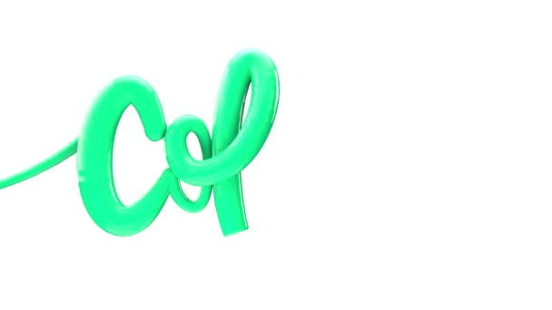 Koffie Bubble script schrijven op typografie achtergrond 3D renderen — Stockvideo