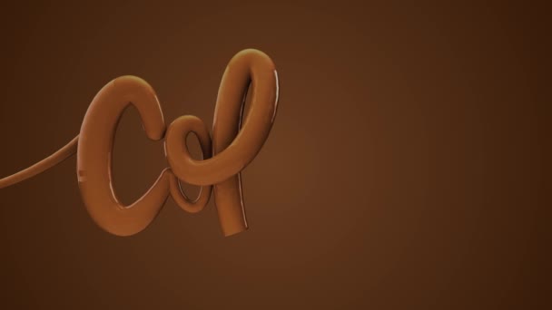 Escritura de guion de burbuja de café en fondo de tipografía 3D Render — Vídeos de Stock