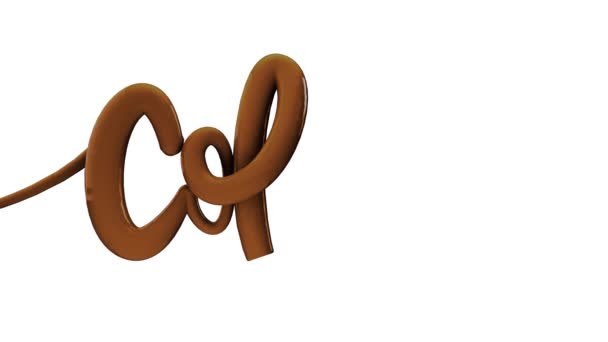 Kaffe bubbla script skriva på typografi bakgrund 3D Render — Stockvideo