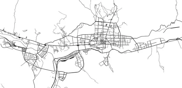 Lhasa, Çin kentsel vektör şehir haritası — Stok Vektör