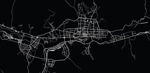 Vecteur urbain carte de ville de Lhassa, Chine — Image vectorielle