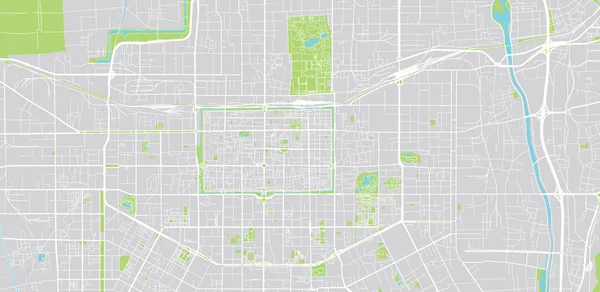 Städtischer vektor stadtplan von xian, china — Stockvektor