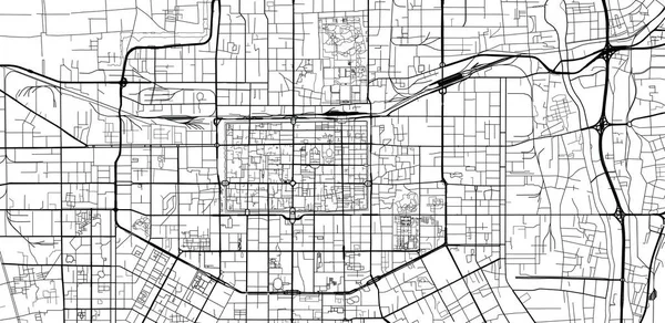 Xian, Çin kentsel vektör şehir haritası — Stok Vektör