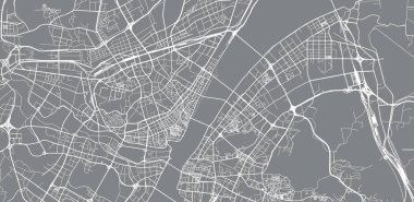 Wuhan, Çin şehir vektörşehir haritası