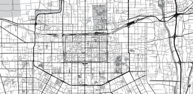 Xian, Çin kentsel vektör şehir haritası
