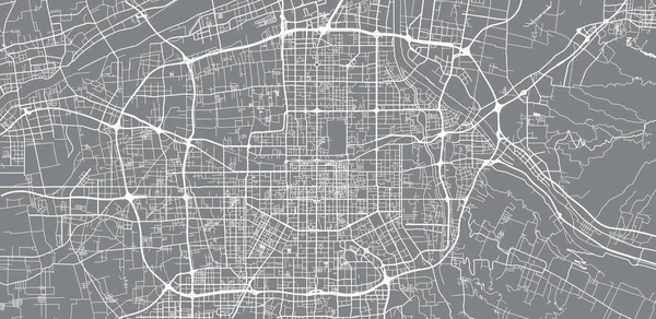 Mapa urbano de Xian, China — Archivo Imágenes Vectoriales