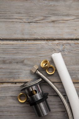 Sıhhi tesisat araçları ve ekipmanları ile ev geliştirme arka plan