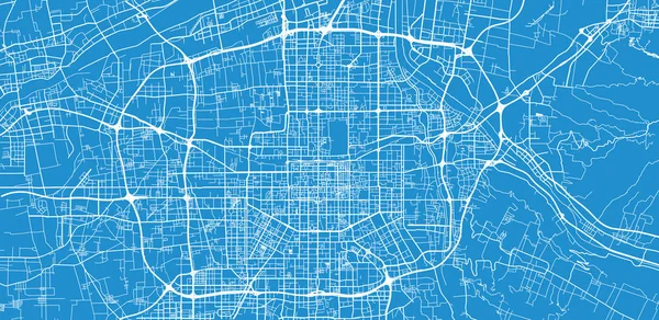西安市の都市ベクター都市地図 — ストックベクタ