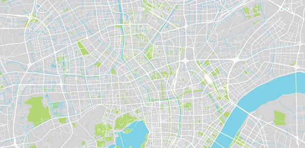 Hangzhou, Çin kentsel vektör şehir haritası — Stok Vektör