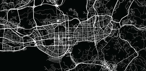 Shenzhen, Çin kentsel vektör şehir haritası — Stok Vektör