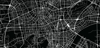 Hangzhou, Çin kentsel vektör şehir haritası