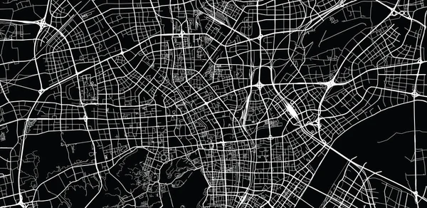 杭州市街地地図 — ストックベクタ