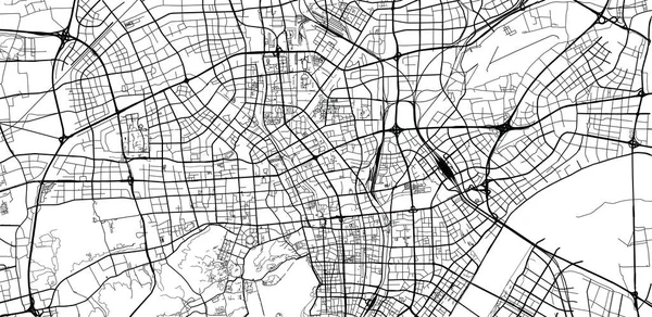 杭州市街地地図 — ストックベクタ