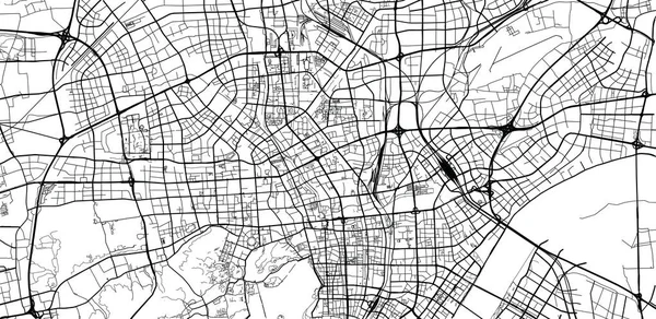 Mapa da cidade de vetor urbano de Hangzhou, China —  Vetores de Stock