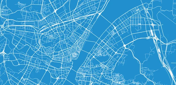 Mappa città vettoriale urbana di Wuhan, Cina — Vettoriale Stock