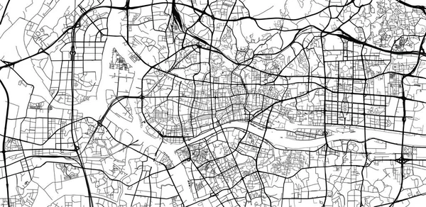 Αστικό διάνυσμα χάρτη της πόλης Γκουανγκζού, Κίνα — Διανυσματικό Αρχείο