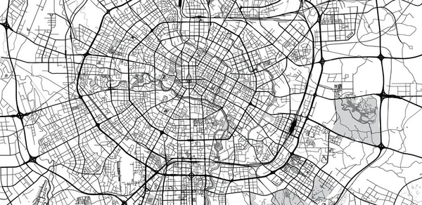 Vecteur urbain carte de ville de Chengdunear, Chine — Image vectorielle