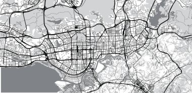 Shenzhen, Çin kentsel vektör şehir haritası
