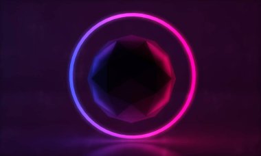 Soyut parlayan floresan neon çizgiler. Fütüristik lazer arka plan. 3d Render