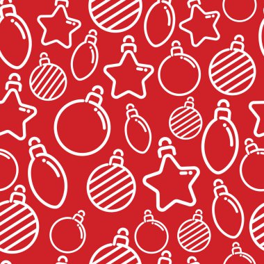 Noel dikişsiz bauble dekorasyon vektör arka plan
