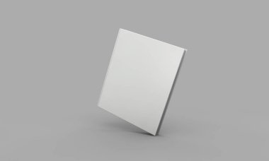 Hardback kitap kapağı mockup. Gri arka plan üzerine beyaz kitap. 3d 