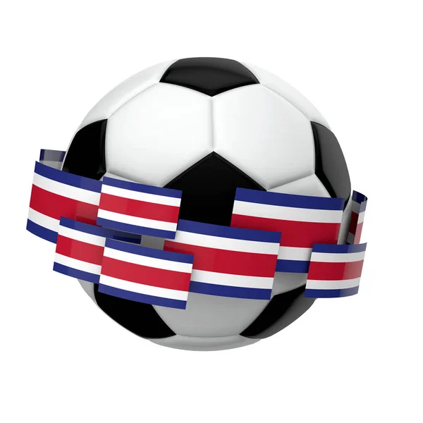 Fotbalový fotbal s Kostarikou proti obyčejní bílému backgu — Stock fotografie