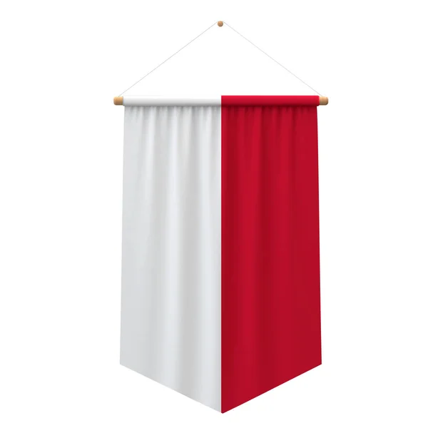 Indonesia flag cloth hanging banner. 3D Rendering