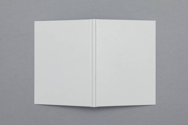 Hardback book mockup. White book on a grey background