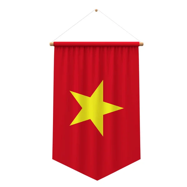 Bendera bendera bendera bendera Vietnam tergantung banner. Perenderan 3D — Stok Foto