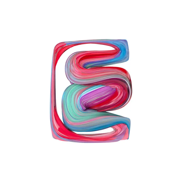 Буква Е абстрактный алфавит. 3D рендеринг — стоковое фото