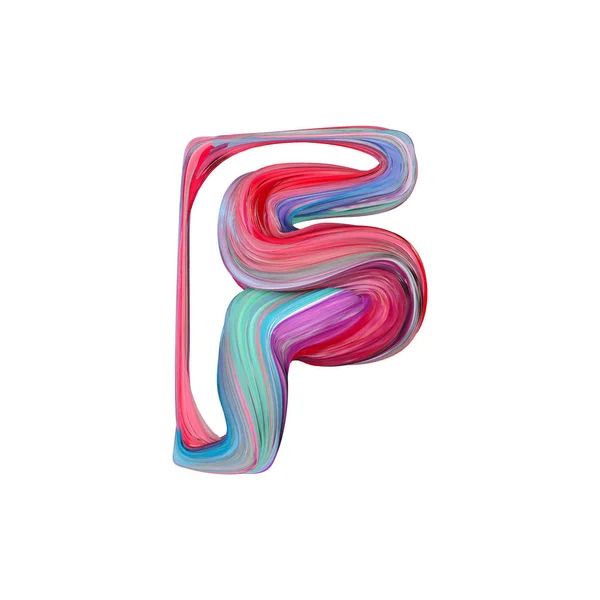 Buchstabe f abstraktes Alphabet. 3D-Darstellung — Stockfoto