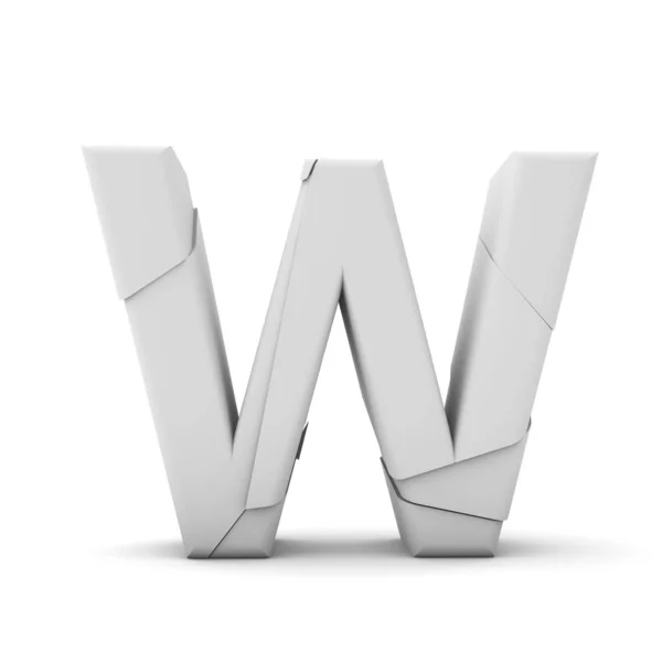 Letter W, Broken cracked font. 3D Rendering — Stock Photo, Image