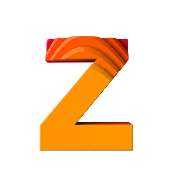 Letter Z. gelaagde Wave effect tekentype. 3D-rendering — Stockfoto