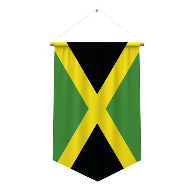 Bandera Jamaica paño colgante. Renderizado 3D —  Fotos de Stock