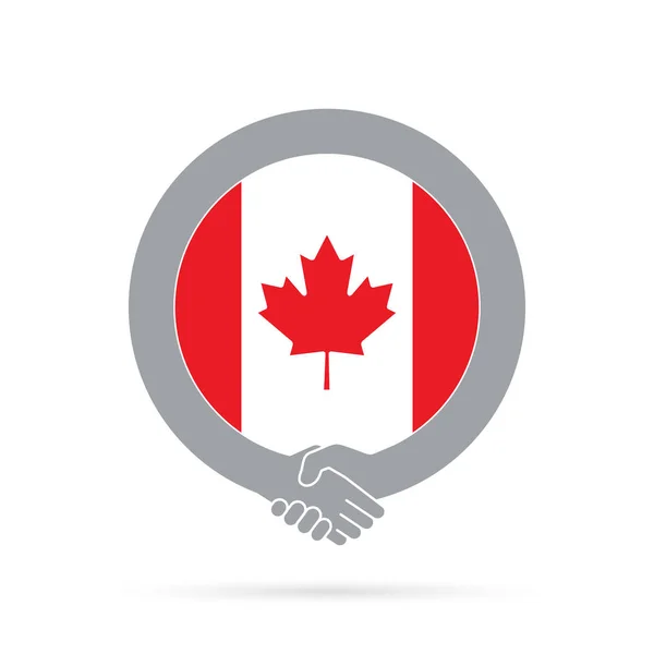 Canada vlag Handshake pictogram. instemming, welkom, samenwerking conc — Stockfoto